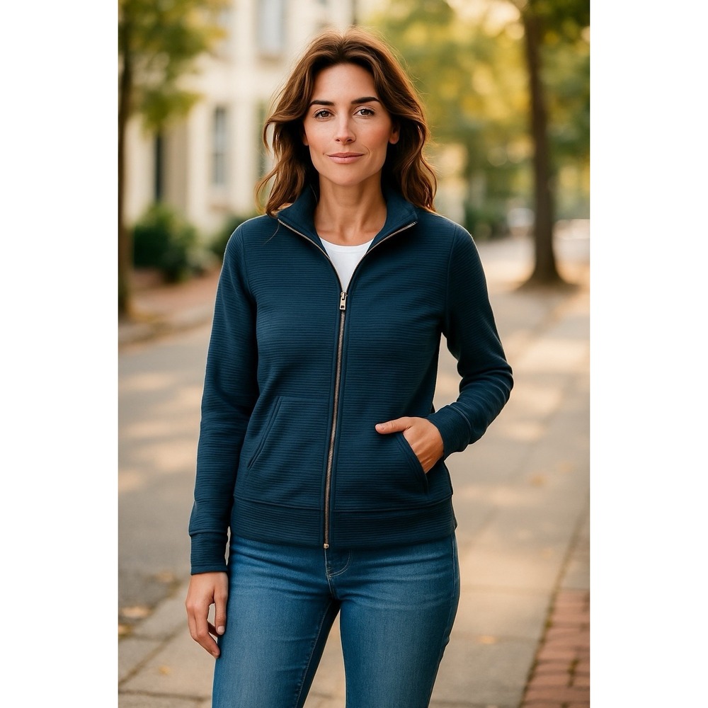 Skechers Hoodless‎ Hoodie W XS Black Ribbed Full Zip Pockets